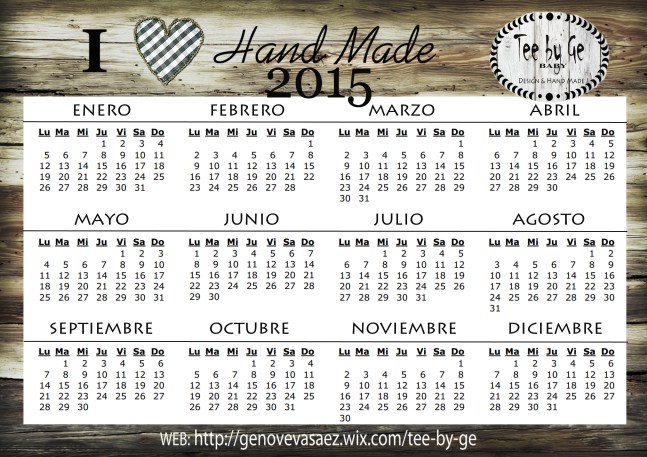 calendario 2015 Tee by Ge XOX